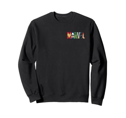 Image of Marvel Logo Avengers Iron Man Captain America Black Panther Sweatshirt