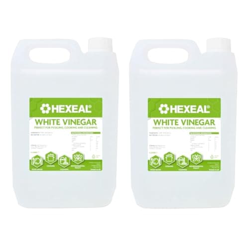 Image of Hexeal White Vinegar 10L – 2 x 5L of Food Grade White Vinegar for Cooking, Cleaning, Pickling & Baking – Cleans Surfaces, Deodorises & Removes Grime
