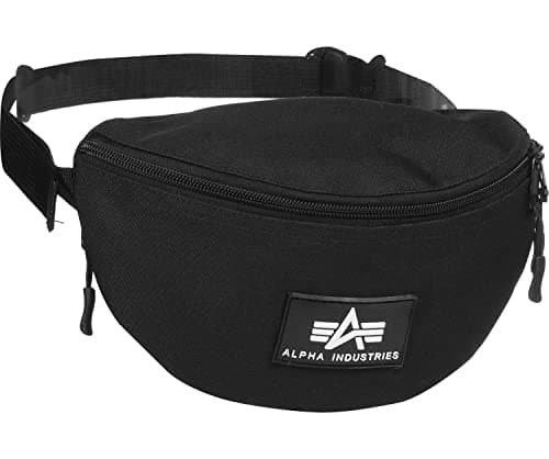 Image of Alpha Industries Unisex Rubber Print Waist Bag, Black, One Size