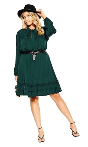 Image of CITY CHIC Plus Size Dress Precious TIE, in Jade, Size, 16