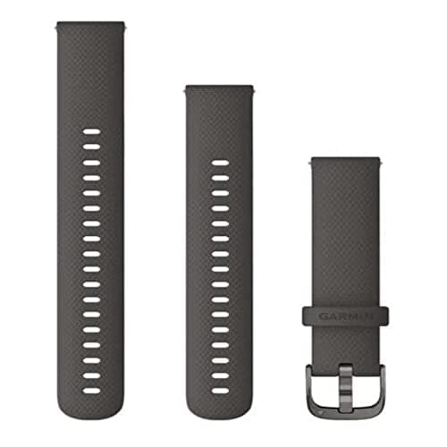 Image of Garmin Quick Release Bands (18mm), suitable for selected Forerunner-,Venu- and vívoactive smartwatch series, Original accessory, Silicone, Graphite with Slate Hardware