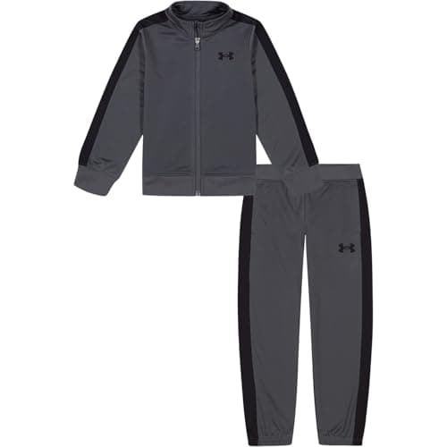 Image of Under Armour Boys Knit Track Suit Set Baby Grey/Black 6-9 Months