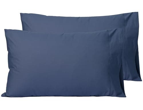 Image of Sylvanora Pillow Cases 2 Pack, Soft & Premium 100% Egyptian Cotton Bedding, Breathable with Envelope Closure, Standard Size 50x75cm (Crown Blue, Pack of 2)
