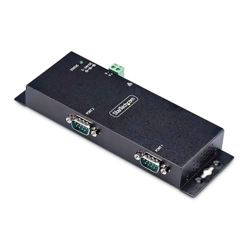 Image of StarTech.com 2-Port Serial to Ethernet Adapter, IP Serial Device Server For Remote RS232 Devices, Wall/DIN Rail, LAN to DB9