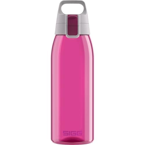 Image of Sigg - Tritan Water Bottle - Total Color ONE Berry - Suitable For Carbonated Beverages - Dishwasher Safe - Leakproof - Featherweight BPA Free - 1L
