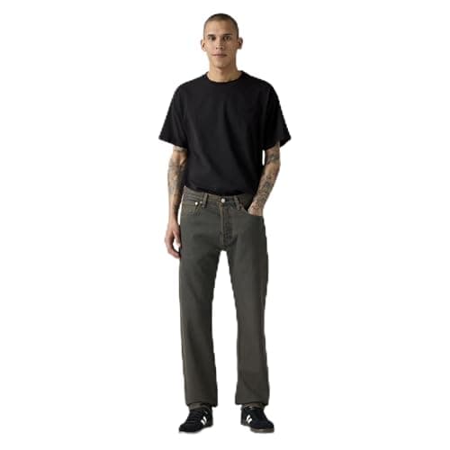 Image of Levi's Men's Jeans 501 Original in Cotton, Straight Fit, Green (Sandslide Od), W34/L32