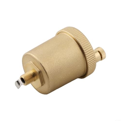 Image of Glomc NPT 1/8 Inch Automatic Air Vent Valve Brass, Hydronic Heating System Air Bleed For Hot Water Radiators And Small Unit Heaters, Vertical Installation For Boiler