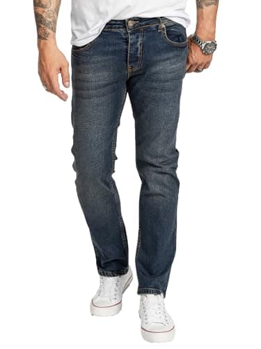 Image of Rock Creek Men's Designer Jeans Denim Blue Trousers Men's Jeans RC-2098 W29-W44, Rc-2400-Dark Blue, 32 W/32 L