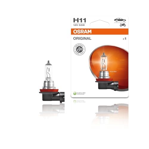 Image of OSRAM ORIGINAL H11, halogen-headlamp bulb, 64211-01B, 12V, single blister (1 piece)