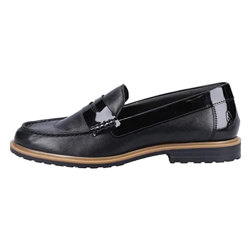 Image of Hush Puppies Girls Verity Slip On School Uniform Shoe, Black, 5 UK