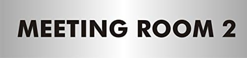 Image of Seco Meeting Room 2 Sign, 190mm x 45mm - 2mm Brushed Aluminium Effect Acrylic