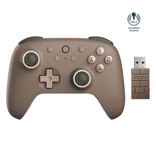 Image of 8Bitdo Ultimate 2C Wireless Controller for Windows PC and Android, with 1000Hz Polling Rate, Hall Effect Joysticks and Hall Triggers, and Remappable L4/R4 Bumpers, Turbo Function (Brownie)
