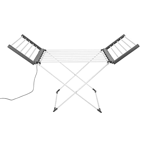 Image of BLACK+DECKER BXAR0001GB Heated Clothes Airer, Electric Laundry Airer, 18 Bars and 2 Heated Wings, 11.5M Space, 10kg Drying Capacity, 74 x 50 x 94cm 63159