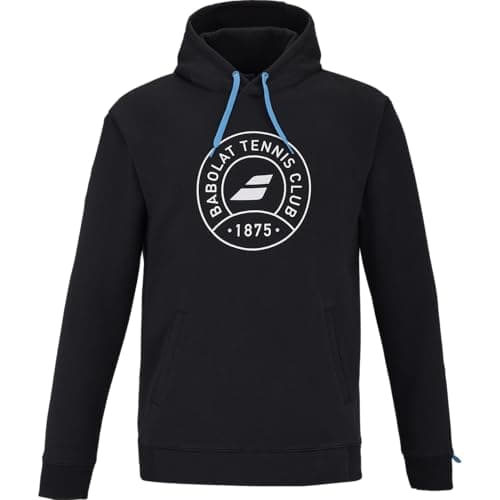 Image of Babolat, Unisex Hoodie Model Exercise, Warm-Up, Training or Recovery After the Match, Optimal Comfort, Black/White, L