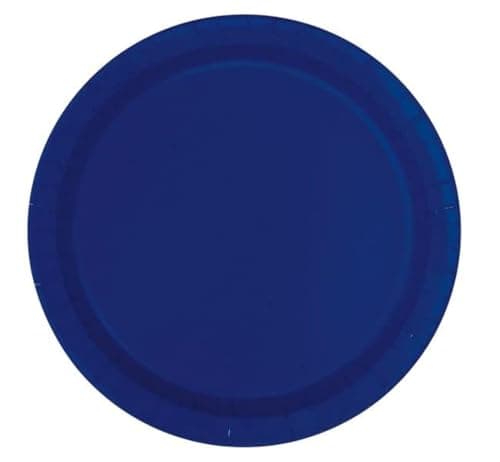 Image of Unique 30949EU Eco-Friendly Paper Plates-23 cm-Navy Blue Colour-16 Count (Pack of 1)