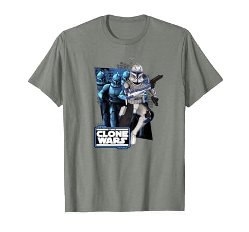 Image of Star Wars The Clone Wars Rex Trooper T-Shirt, Men, Olive Heather, XX-Large