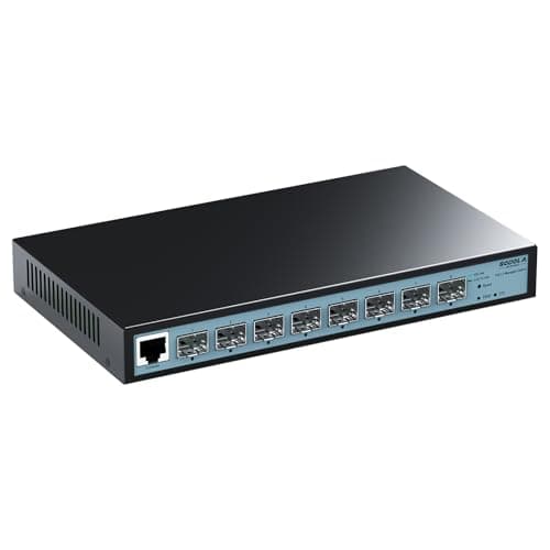 Image of SODOLA 8 Port 10Gb Network Switch, 8X10G SFP+ Ports, Fanless L3 Managed Switch, Ethernet Eplitter, Wall Mounted, Link Aggregation/QoS/VLAN/IGMP (SFP Ports Only, Transceiver is NOT Included)