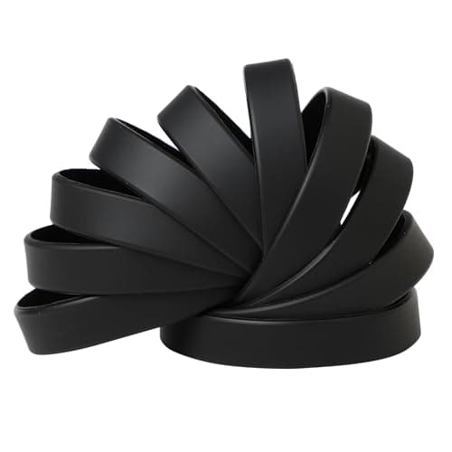 Image of Plain Black Coloured Silicone Sports Arm Exercise Wristband Bracelets Rubber Wrist Bands Party Accessories For Men Women Boys Girls (Pack of 10)