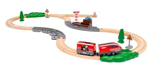 Image of BRIO World - Pullback Train Set for Kids Age 3 Years Up - Railway Accessories and Add Ons