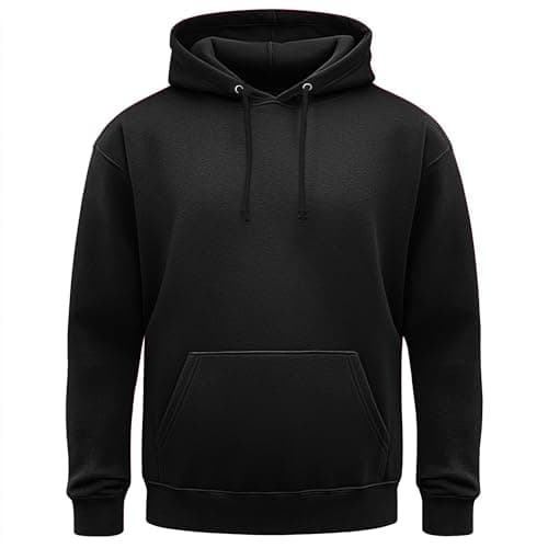 Image of Star and Stripes Classic Plain Pullover Hoodie Unsex and These are Ideal for Mens and Ladies Hooded Sweatshirt, M, Black