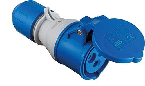Image of as - Schwabe - CEE Socket with POWERLIGHT Voltage Indicator - 230 V, 16 A, 3-Pole - Outdoor Coupling - IP44 Protected from Foreign Objects and Splash-Water - for Outdoor use - Blue, 61487