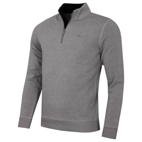 Image of Calvin Klein Mens Rocky Half Zip Supersoft Sweater - Silver Marl - XL