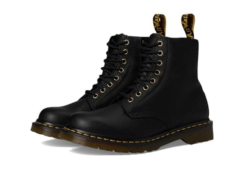 Image of Dr. Martens Unisex 1460 Warmwair Grizzly Leather Boots Combat, Black, 4 UK