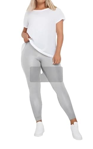 Image of SASSY STYLE Womans Plain Leggings New Viscose Full Length Ladies UK Size 8-26 (Silver Grey, 12)