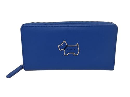 Image of RADLEY Heritage Dog Outline Large Matinee Purse Wallet in Blue Leather