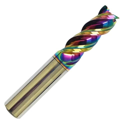 Image of Rennie Tools - 6mm x 18mm Flute Solid Carbide Variable Helix DLC Coated Spiral 3 Flute Endmill For Aluminum Copper Brass Non-ferrous Metals And Plastics / 38-42 Degree Variable Helix End Mill