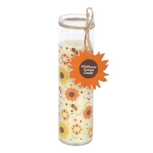 Image of Summer Solstice Wildflower Tube Candle – 50 Hours of Uplifting Burn Time – Eco-Friendly, Seasonal Design with Bees, Sunflowers & Moon Phases – for Solstice Celebrations and Relaxation