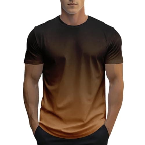 Image of Mens T-Shirts - Short Sleeve Crew Neck Novelty T Shirt for Men (Coffee S)
