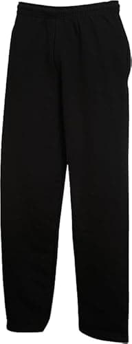 Image of L S U Kids Fleece Jog Pants – Boys & Girls Unisex School PE Jogging Bottoms Open Hem Sports Trousers (Black 13-14 Years)