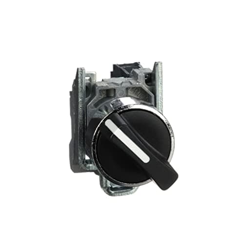 Image of Schneider Electric Harmony XB4 - Selector Switch, Metal, 2 Positions, Stays Put, Standard handle, 1NO, 22 mm Mount, XB4BD21, Black
