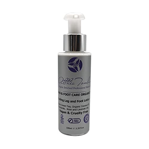 Image of Peppermint cool foot lotion organic, foot cooling cream, aloe vera and peppermint oils foot cooling lotion for hot feet and smelly feet, foot cooling products, vegan, paraben free.