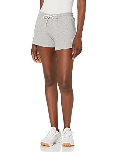 Image of Reebok Women's Standard French Terry Shorts, Medium Heather Grey/White, Large