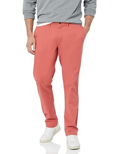 Image of Amazon Essentials Men's Skinny-Fit Casual Stretch Chino Trousers, Raspberry Red, 40W / 29L