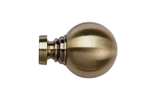 Image of ABC Decor Curtain Pole Ball Finials, 1 Pair to fit 35mm Curtain Pole, (Antique Brass)