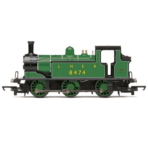 Image of Hornby Steam Train - R30378 RailRoad LNER, Class J83, 0-6-0T, 8474 - Era 3 00 Gauge Locomotives for Train Set, Engine Models for Adults - 1:76 Scale Model Gift, Green