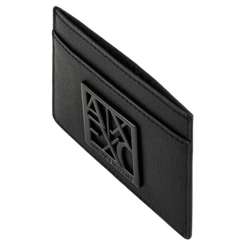 Image of Armani Exchange Women Susy Small Leather Good Travel Accessory-Envelope Card Holder, Black, One Size