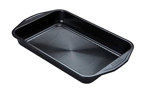 Image of Circulon Ultimum Deep Baking Tray Non Stick - Rectangular Cake or Roasting Tin, Durable Carbon Steel, Freezer and Dishwasher Safe Bakeware, 39.5 x 25 x 5cm, Black