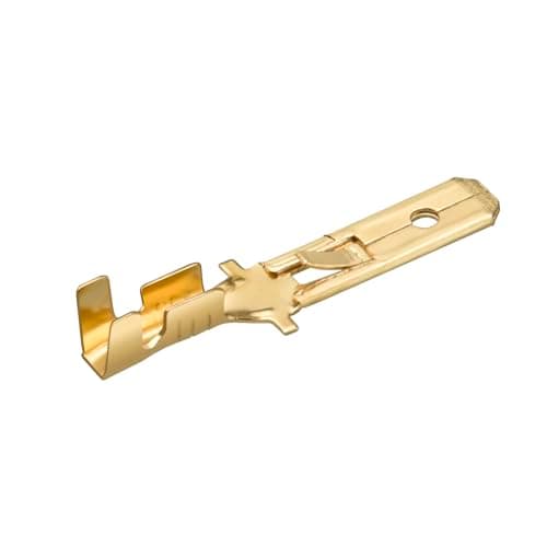 Image of Heschen male spade quick splice crimp terminals 4.8mm crimp connector non insulated 100 pcs