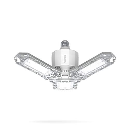 Image of NEBO High Bright 6000 – 6,000 Lumen LED Garage & Utility Light with 3 Adjustable Panels, Screw-in E27 Base, 60W Power, Ideal for Garage/Basement/Closet, Indoor Use Only
