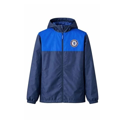 Image of Chelsea Official Football Club Shower Jacket – Men’s Navy Football Supporter Rain Jacket (UK, Alpha, M, Regular, Regular)