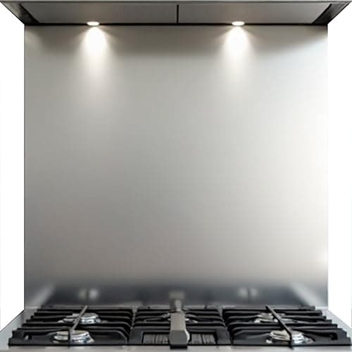 Image of Ooivie Stainless Steel Splashback – Brushed finish - Splashback for Kitchen – cooker splashback – kitchen splashback – multiple sized kitchen splashbacks for walls (Without holes, 600mm x 750mm)