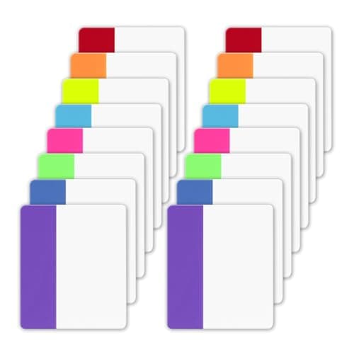 Image of 320 Pcs Page Markers Writable & Repositionable Coloured Tabs for Annotating Books 2 inch Sticky Index Notes Tabs Book Tabs for Pages Book Markers Document Flags