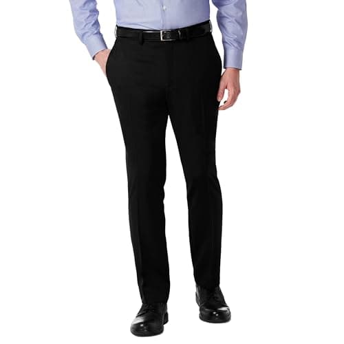 Image of Kenneth Cole Men's Slim Fit Heather Dress Pant, Raven, 30W / 30L