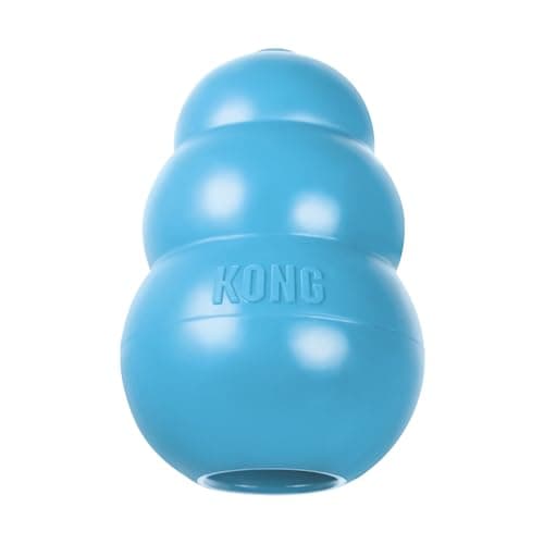 Image of KONG - Puppy Toy Natural Teething Rubber - Fun to Chew, Chase & Fetch - For Small Puppies (Colour May Vary)