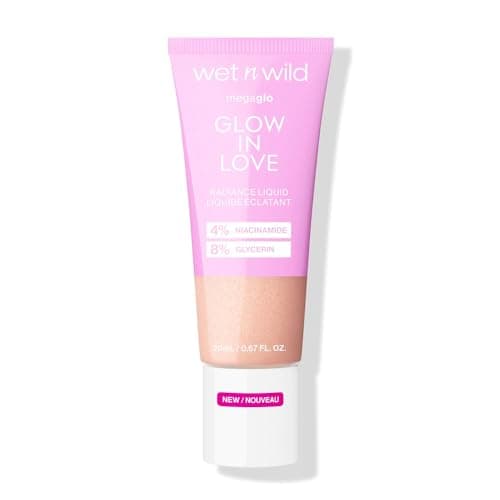 Image of Wet n Wild Mega Glo 'Glow in Love', Liquid Hightlighter Enriched with Niacinamide and Vitamin E for a Natural Glow, Illuminating Drops with Buildable and Lightweight Formula