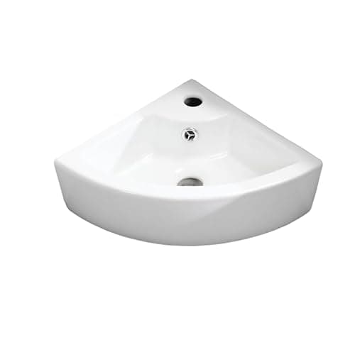 Image of Small Bathroom Sink - Wall Mounted Basin - Triangle Corner Sink – Mini Sink with One Hand Tap Hole- 325 x 325 x 130mm